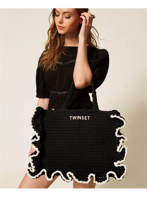 Borsa shopper crochet con balze TWINSET | TD8290/06571